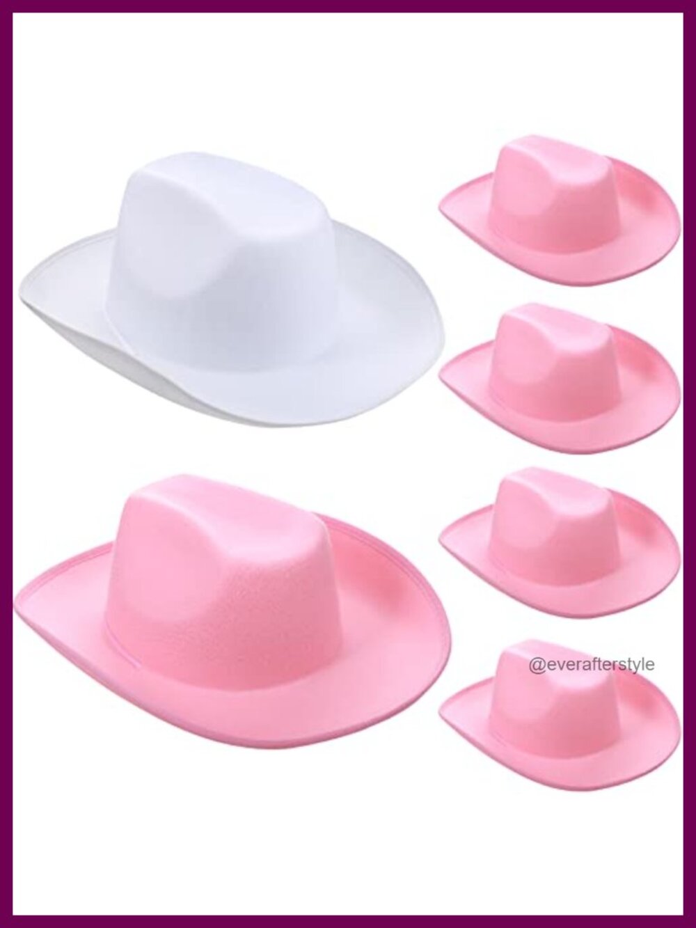 Felt Cowgirl Hats 6 Pack Western Costume Accessory Bulk Party Set